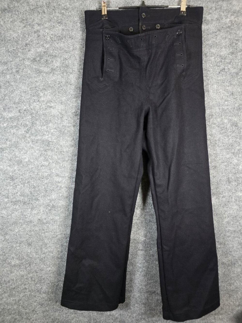 Vintage US Navy Wool Dress Pants Mens 31R Cracker Jack Flannel Laced Back 1960